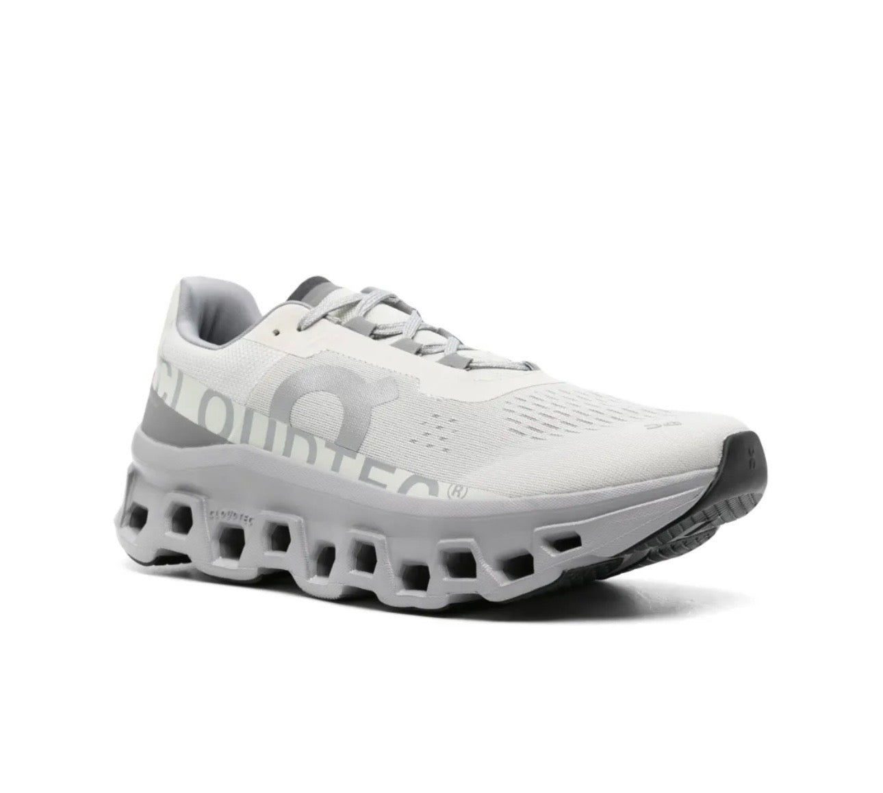 On Cloudmonster light grey - high-performance athletic footwear in Grey with advanced cushioning