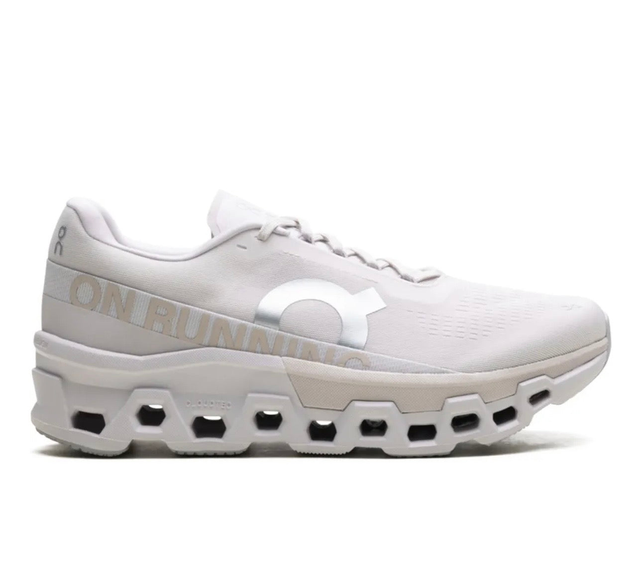 On Cloudmonster light gray - high-performance athletic footwear with advanced cushioning