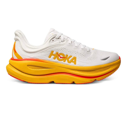 Hoka Bondi 9 White Yellow Red - high-performance athletic footwear in White with advanced cushioning