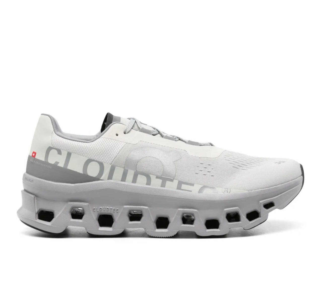 On Cloudmonster light grey - high-performance athletic footwear in Grey with advanced cushioning