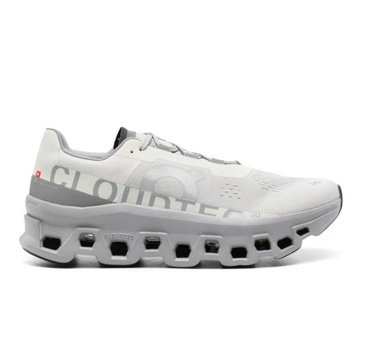 On Cloudmonster light grey - high-performance athletic footwear in Grey with advanced cushioning