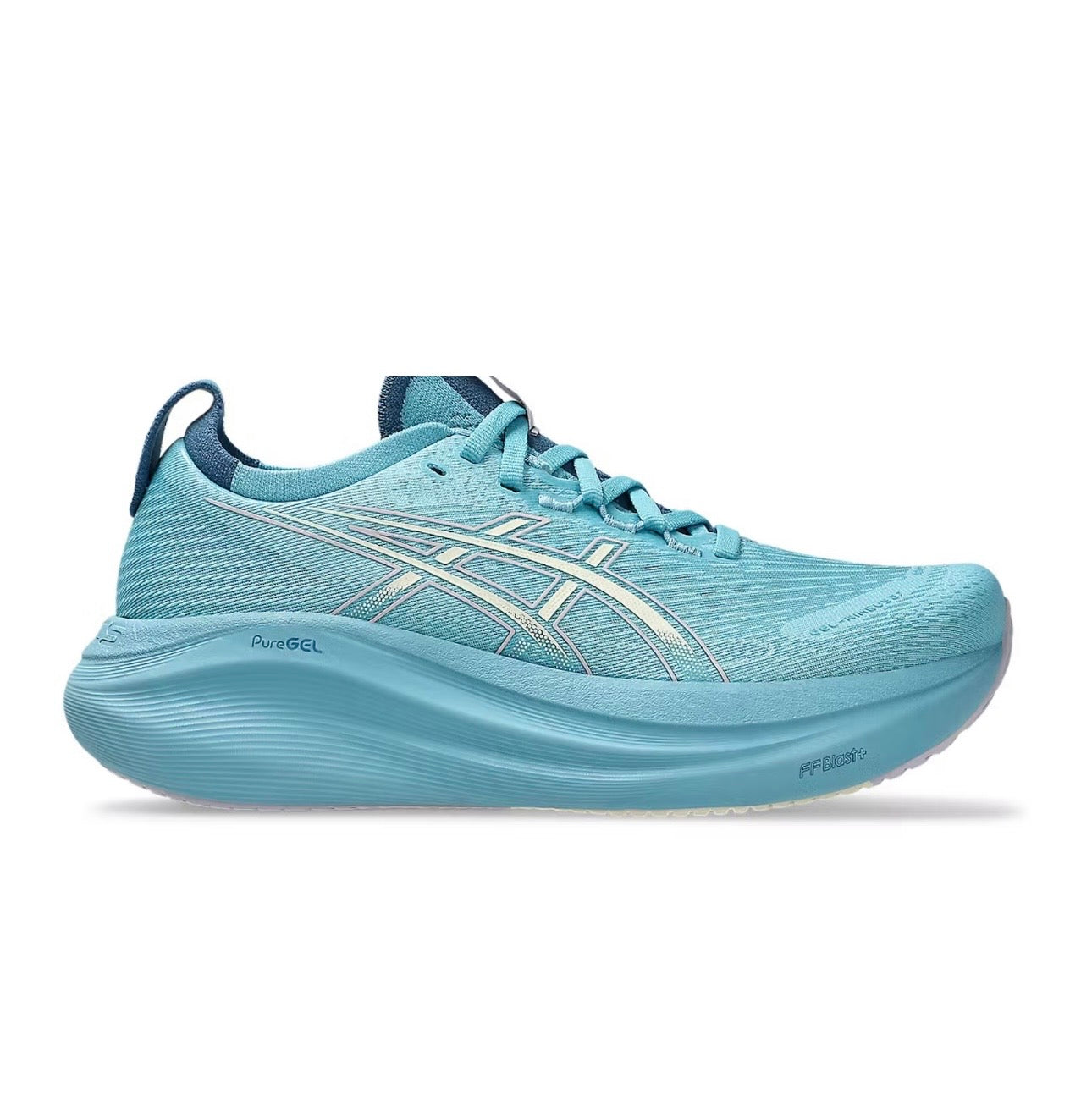 Asics Nimbus 27 Light Blue - high-performance athletic footwear in Blue with advanced cushioning