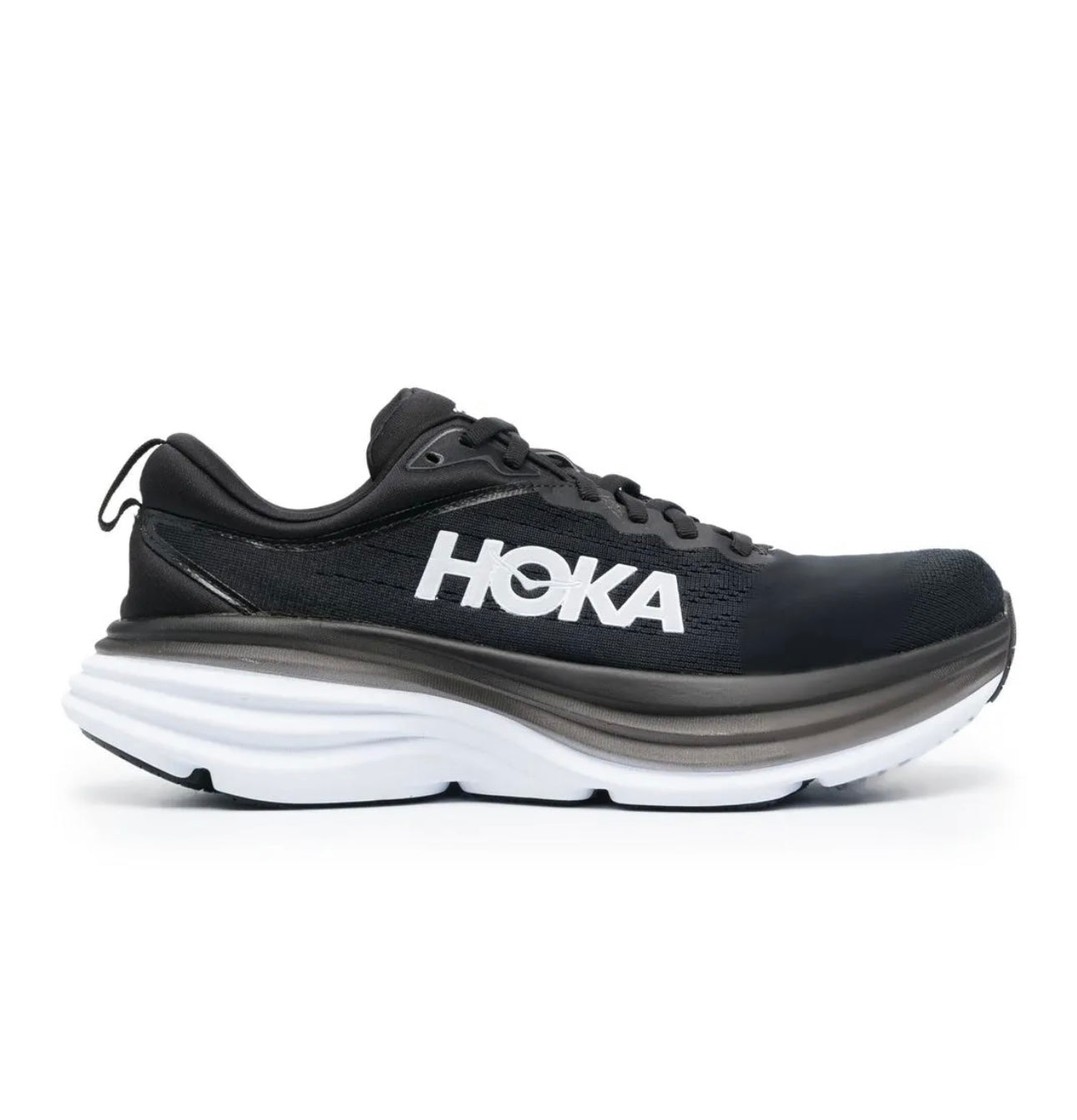 HOKA Bondi 8 Black White - high-performance athletic footwear in Black with advanced cushioning