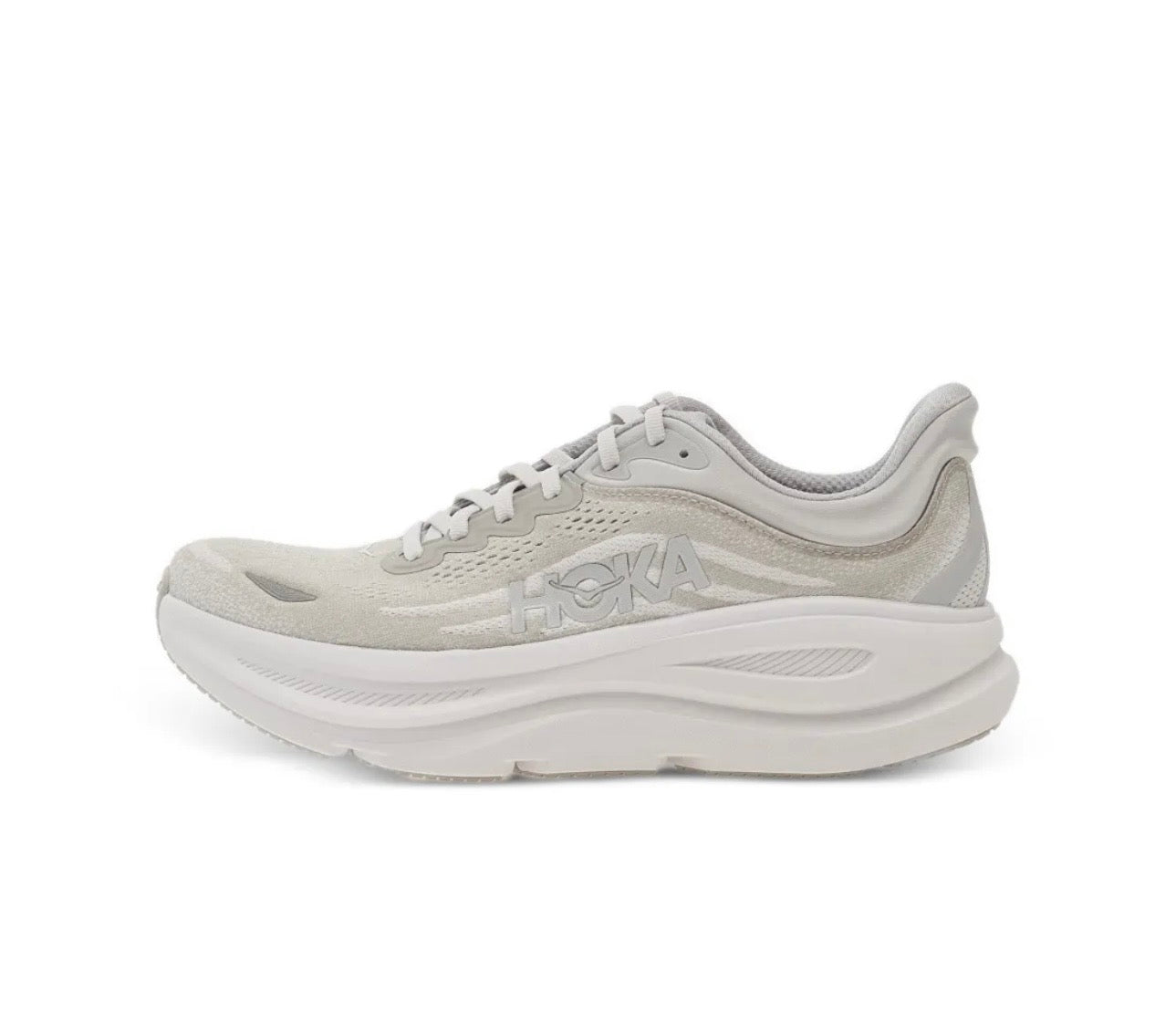 Hoka Bondi 9 Light Grey - high-performance athletic footwear in Grey with advanced cushioning