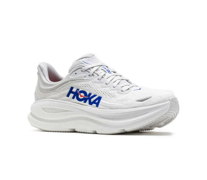 Hoka Bondi 9 White Blue - high-performance athletic footwear in White with advanced cushioning